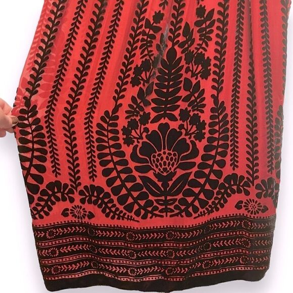 NWT - Max Studio Red Floral Velvet Shift Dress - Picture 2 of 8